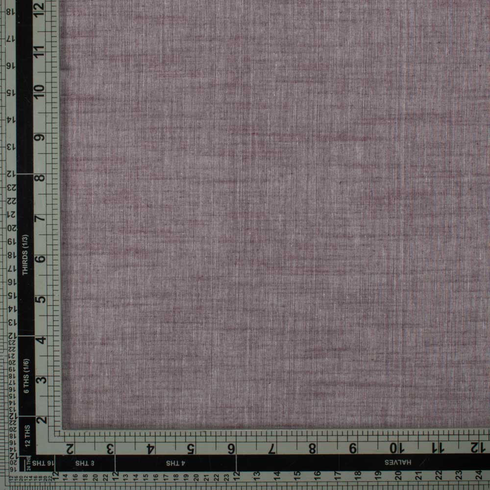 CHAMBRAY MAROON PURE COTTON HANDWOVEN FABRIC