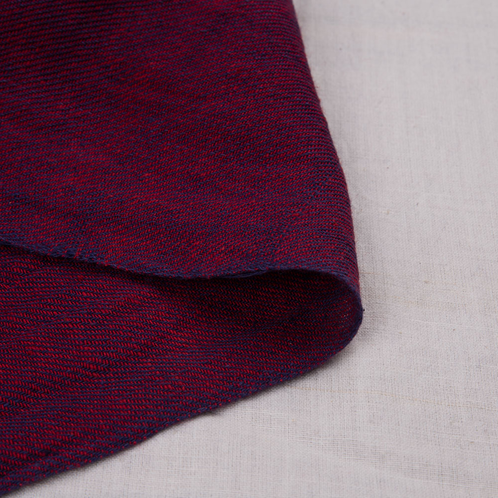 Denim Twill Maroon Pure Cotton 120 GSM Handwoven Fabric