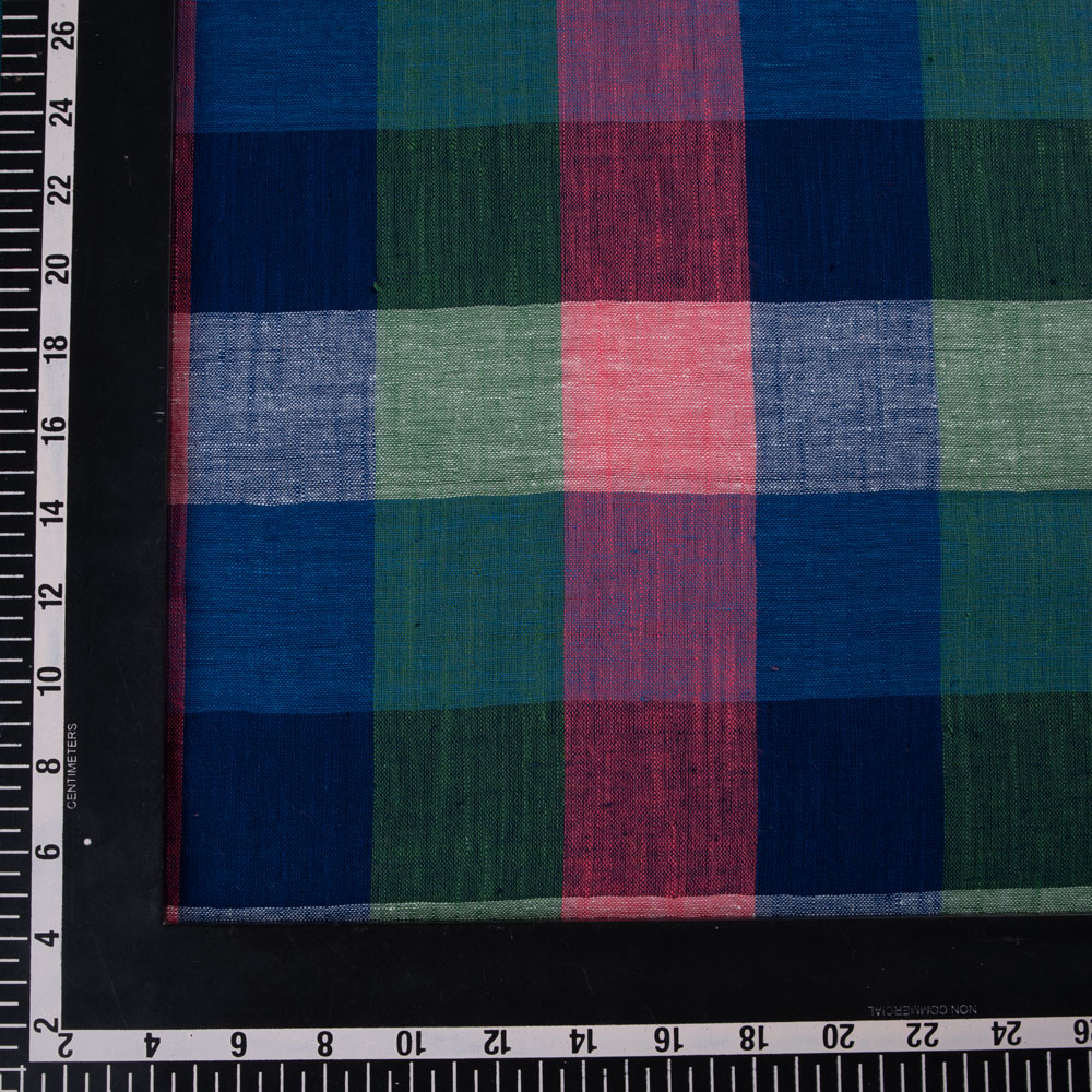 CHECK MULTICOLOUR PURE COTTON 98 GSM HANDWOVEN FABRIC 316