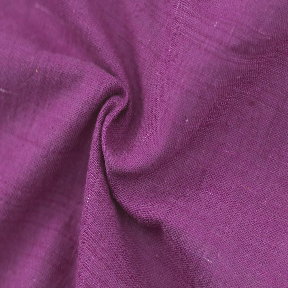 Solid Pink Purple Slub Khadi 122 GSM Fabric - Handspun & Handwoven