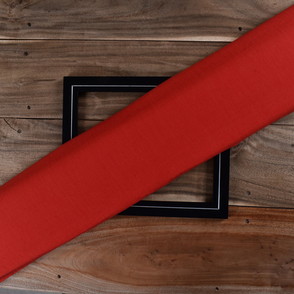 Plain Red Pure Cotton 80 GSM Handwoven Fabric