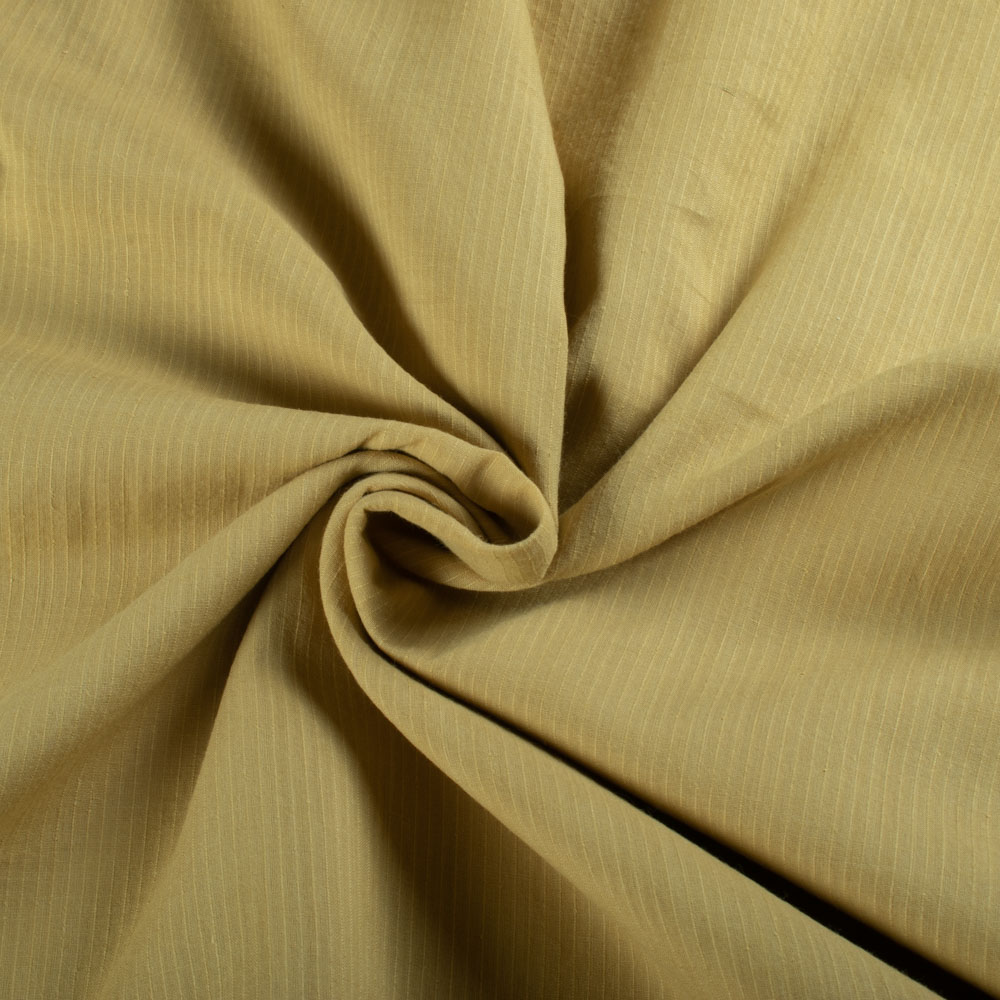 Plain Yellow Stripe 60 GSM Pure Cotton Handwoven Fabric