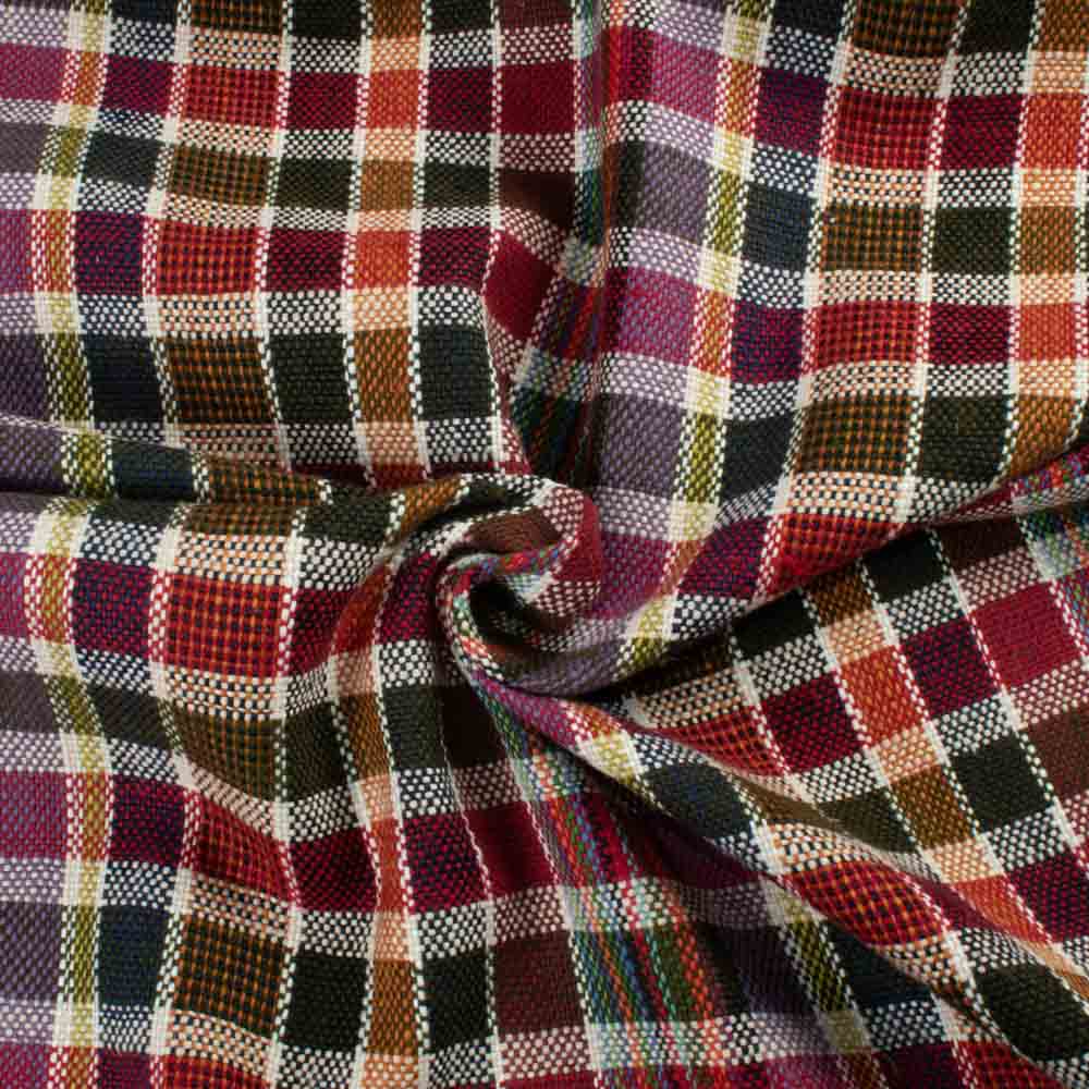 Check Multicolor Pure Khadi 300 GSM Handwoven Fabric