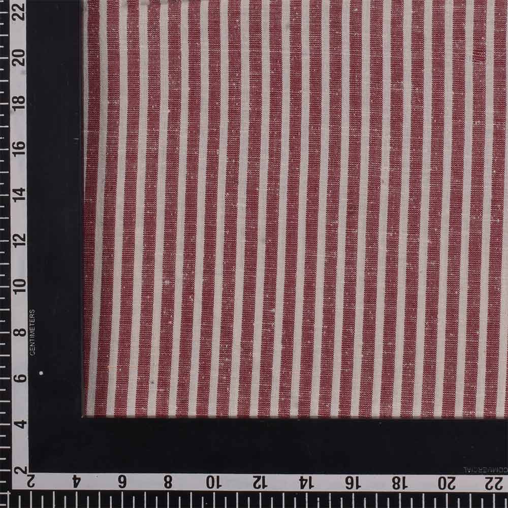 STRIPE PLUM MATKA SILK & COTTON BLEND 105 GSM HANDWOVEN FABRIC