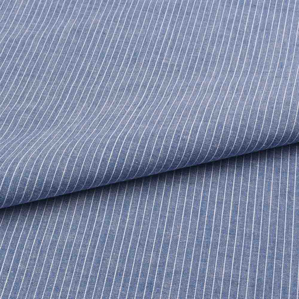 STRIPE BLUE PURE COTTON 94 GSM HANDWOVEN FABRIC 290
