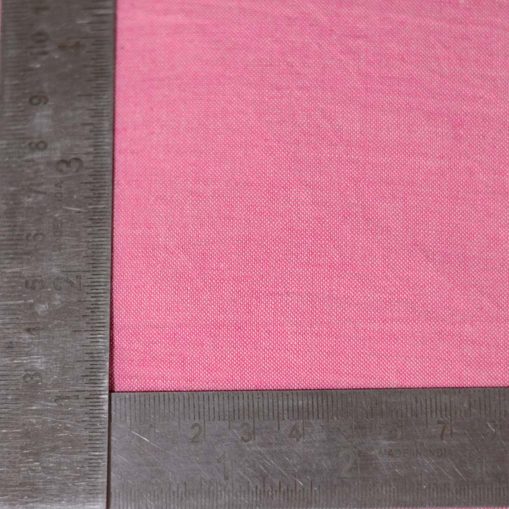 CHAMBRAY PINK PURE COTTON 75 GSM HANDWOVEN FABRIC