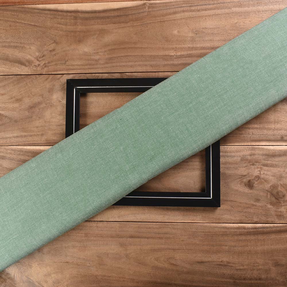 Plain Green Pure Cotton 88 GSM Handwoven Fabric