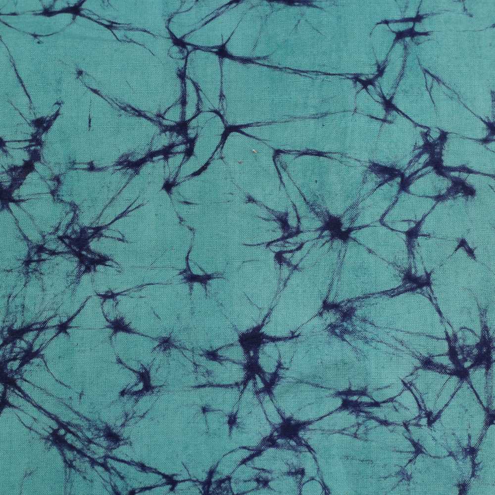 Abstract Blue Batik Printed Cotton 110 GSM Fabric - Hand Printed