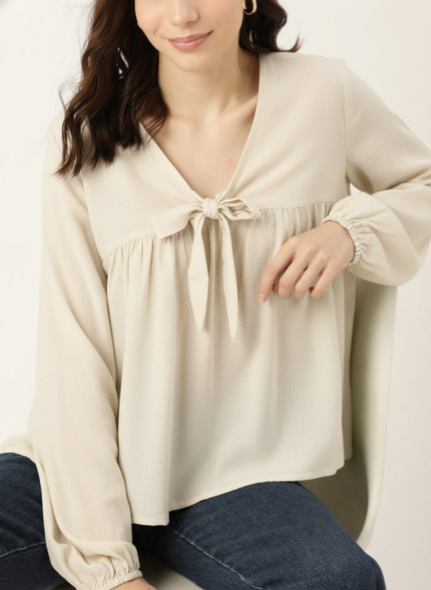 Lose Fit Umpire Line Gathered Top