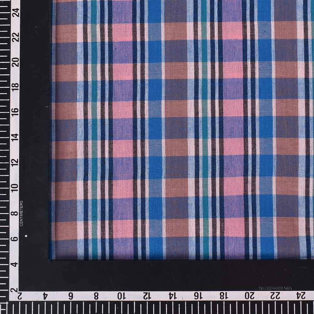 CHECK MULTICOLOR PURE COTTON 95 GSM HANDWOVEN FABRIC 537
