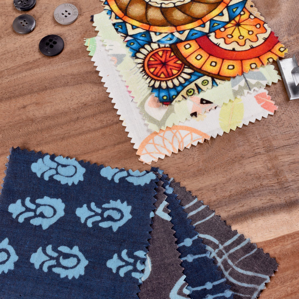 Batik, Block Print And Screen Print Fabric Swatches