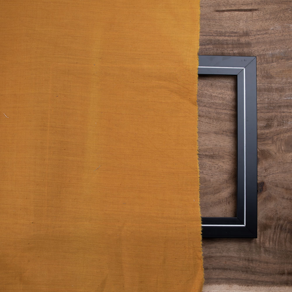 PLAIN YELLOW PURE COTTON 92 GSM HANDWOVEN FABRIC