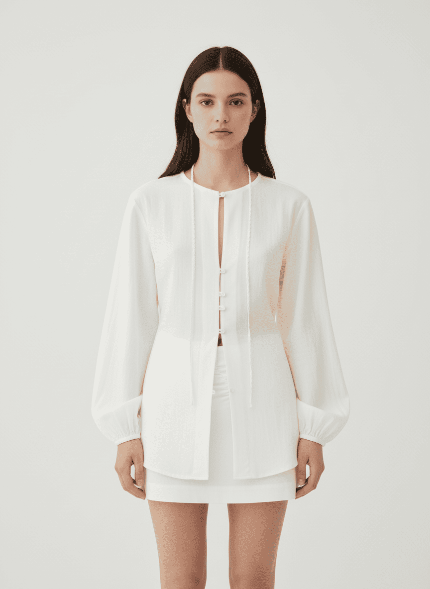 Simple Buttoned Top & Skirt Co-ord Set