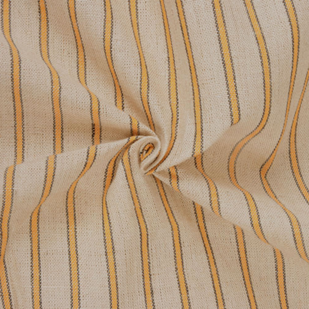 Stripe Cream Pure Linen 130 GSM Handwoven Fabric