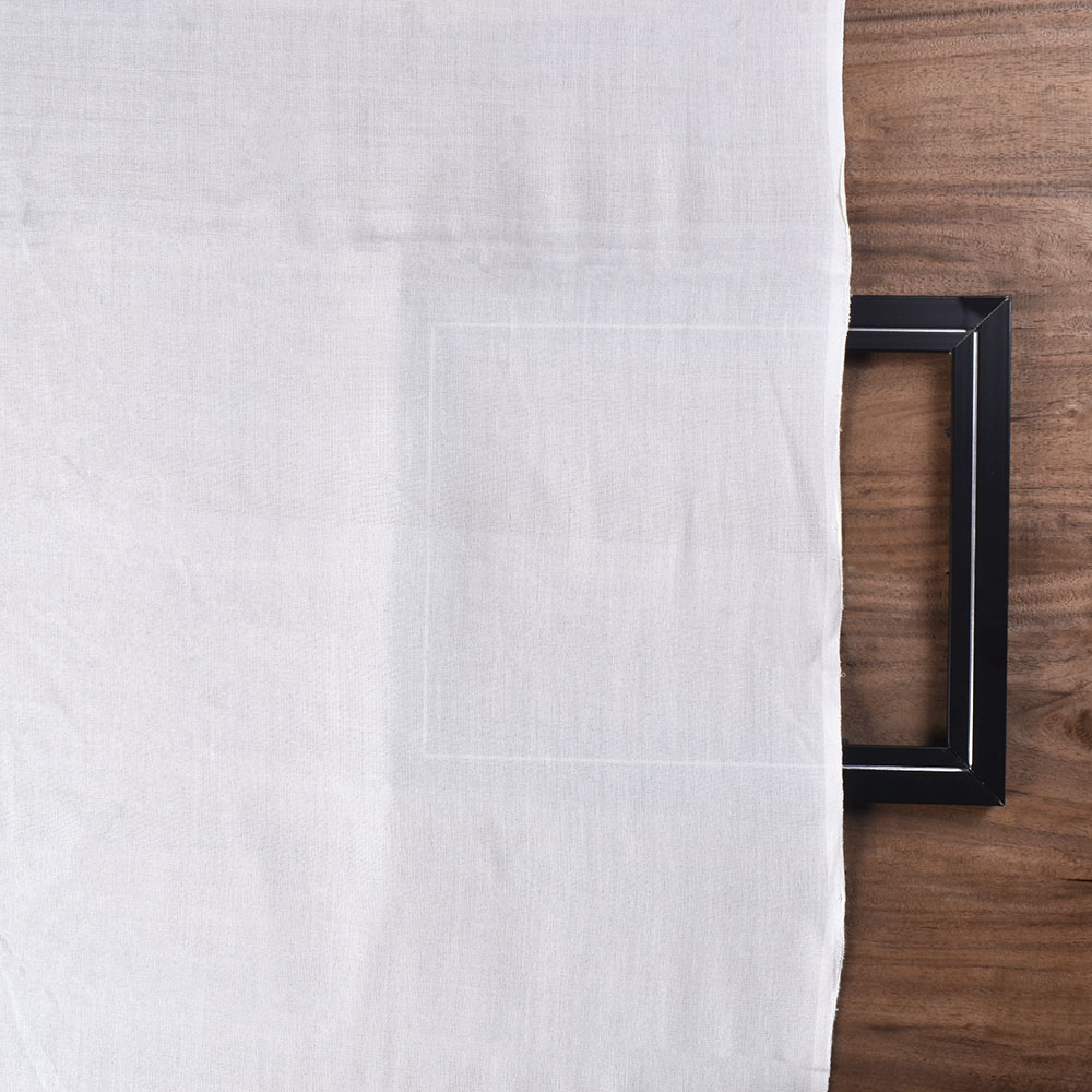 PLAIN WHITE PURE BAMBOO 140 GSM HANDWOVEN FABRIC