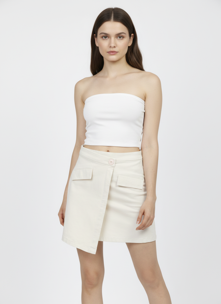 Mini Wrapped Skirt With Pockets