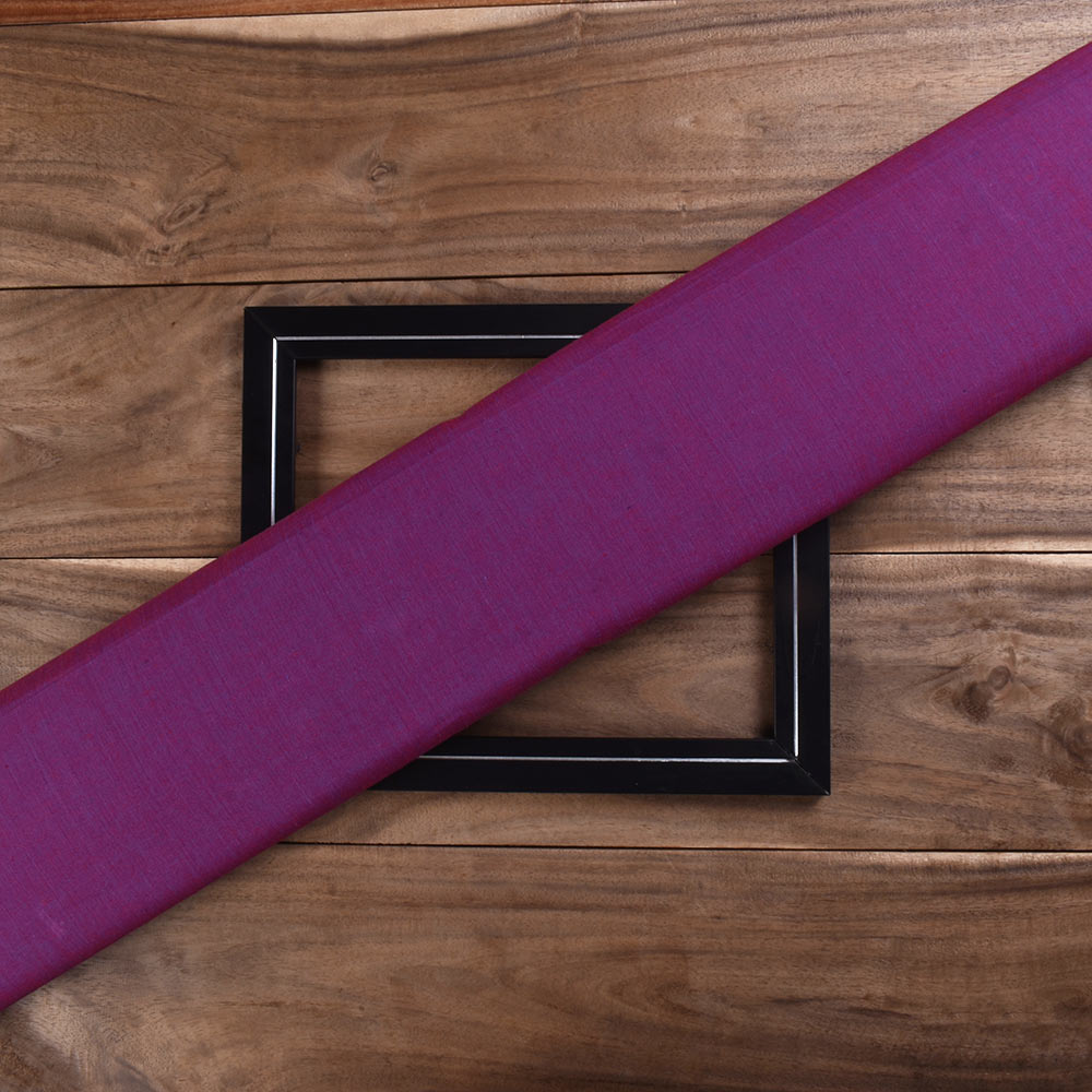 Solid Purple Red Cross Color Pure Cotton 85 GSM Handwoven Fabric