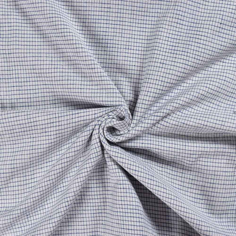 Check Blue & White Fabric - 130 GSM Handspun & Handwoven