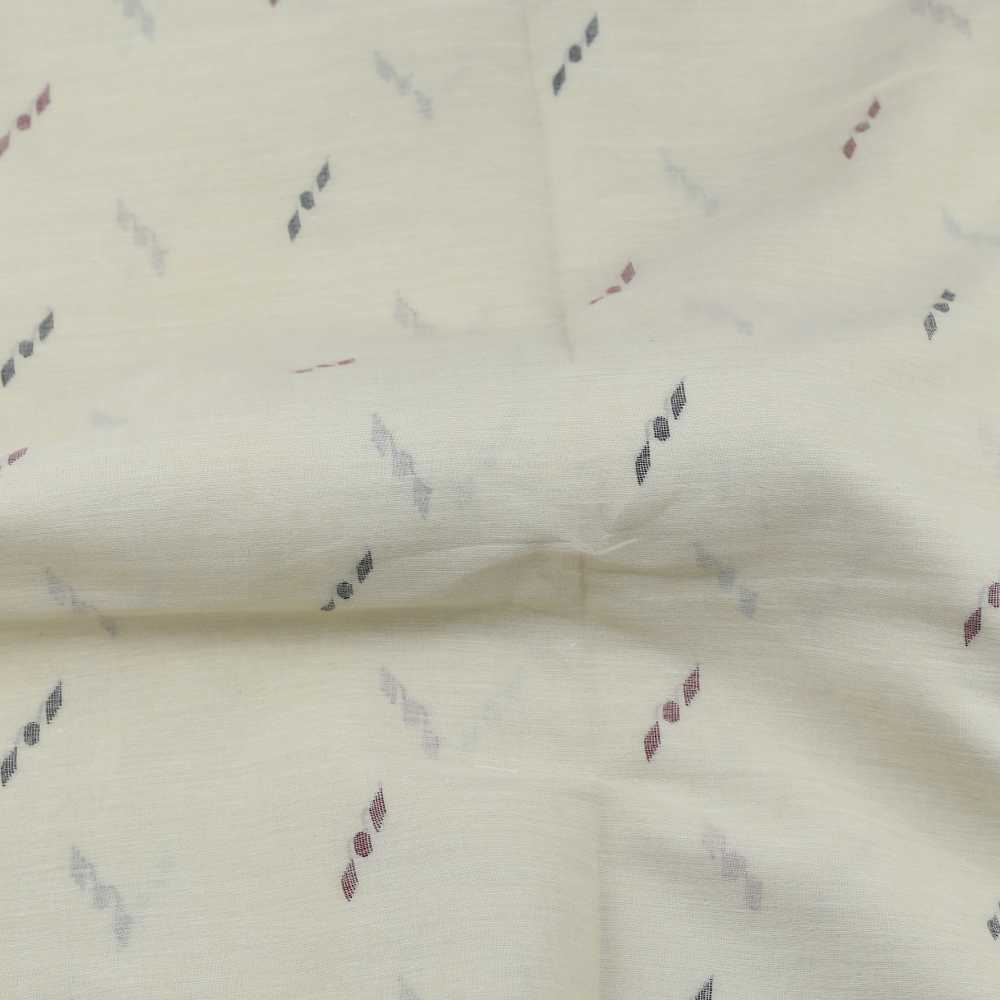 GEOMETRIC CREAM JAMDANI PURE COTTON 55 GSM FABRIC 94