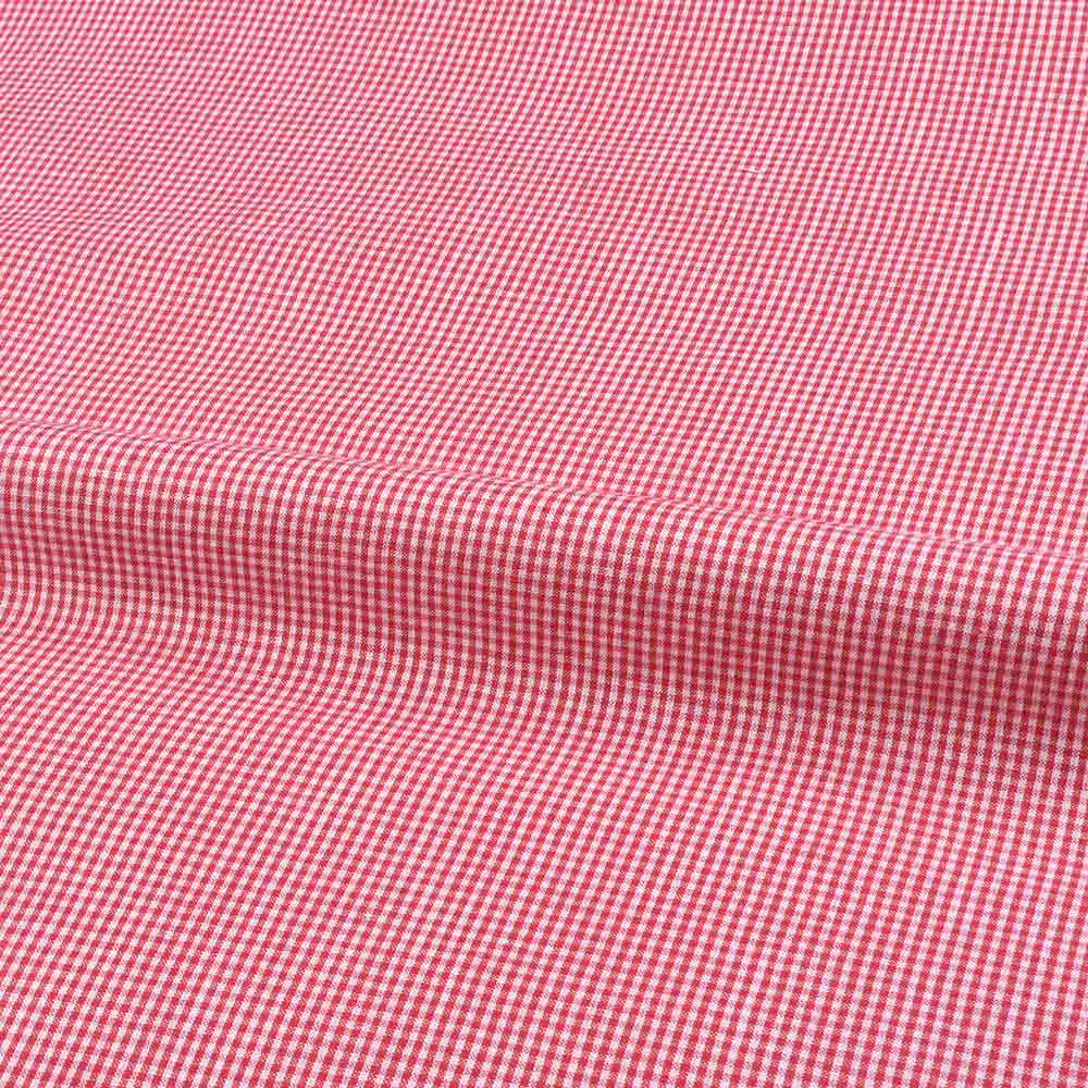 CHECK RED PURE COTTON 75 GSM HANDWOVEN FABRIC