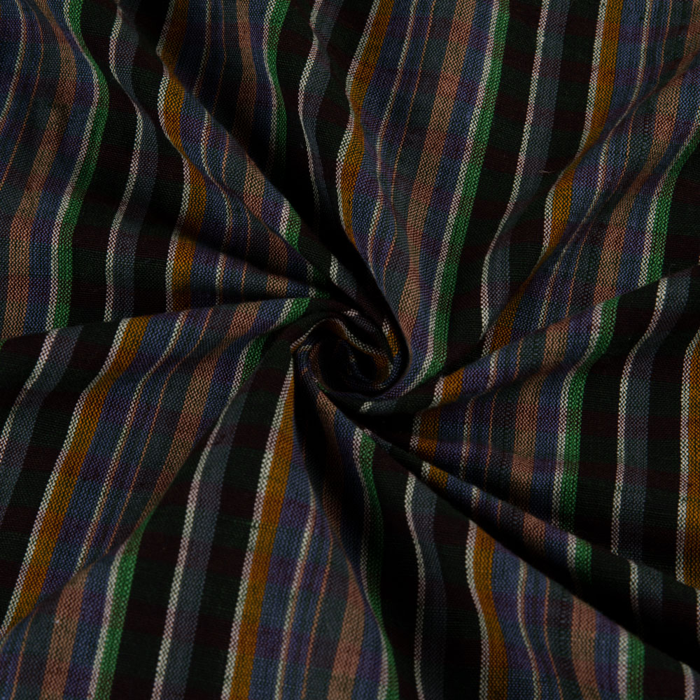 Check Multicolour Khadi Cotton 134 GSM Handwoven Fabric