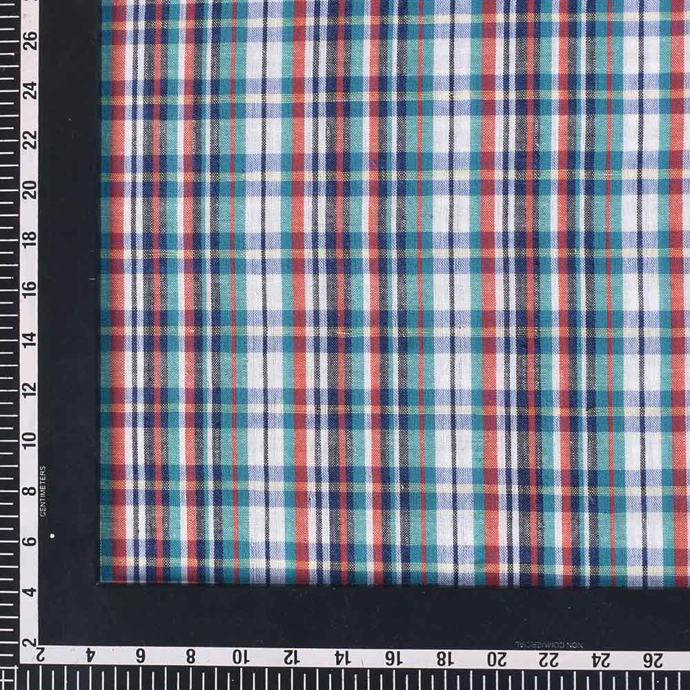 CHECK MULTICOLOUR PURE COTTON 95 GSM HANDWOVEN FABRIC 481