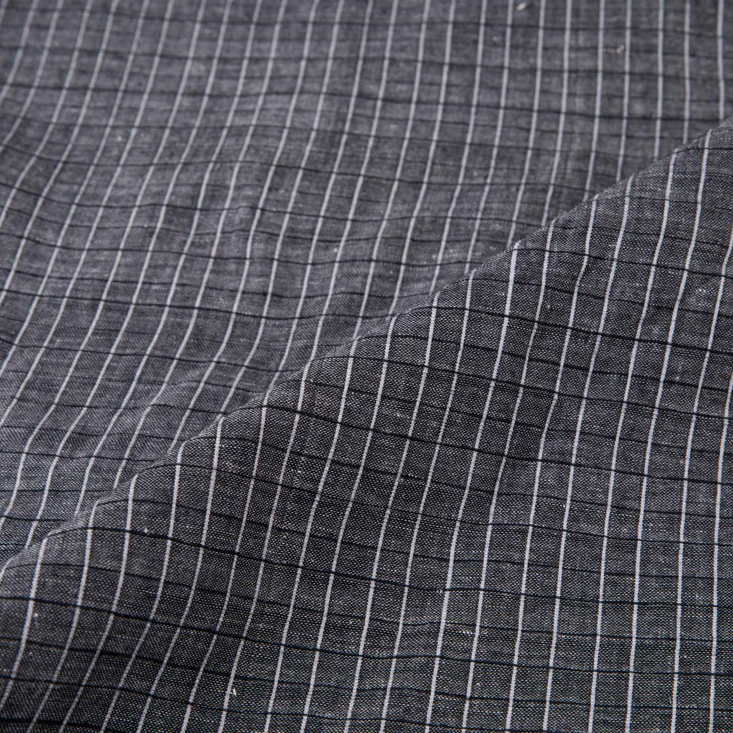 CHECK GREY PURE COTTON 81 GSM HANDWOVEN FABRIC
