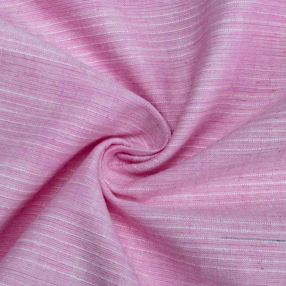 Stripe Pink Pure Cotton 80 GSM Handwoven Fabric W19