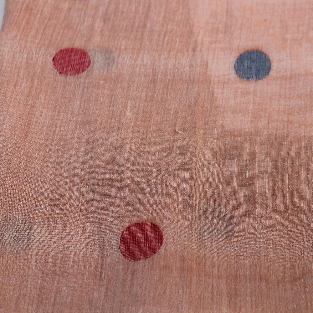 Geometric Orange Jamdani Pure Cotton 55 GSM Fabric 38