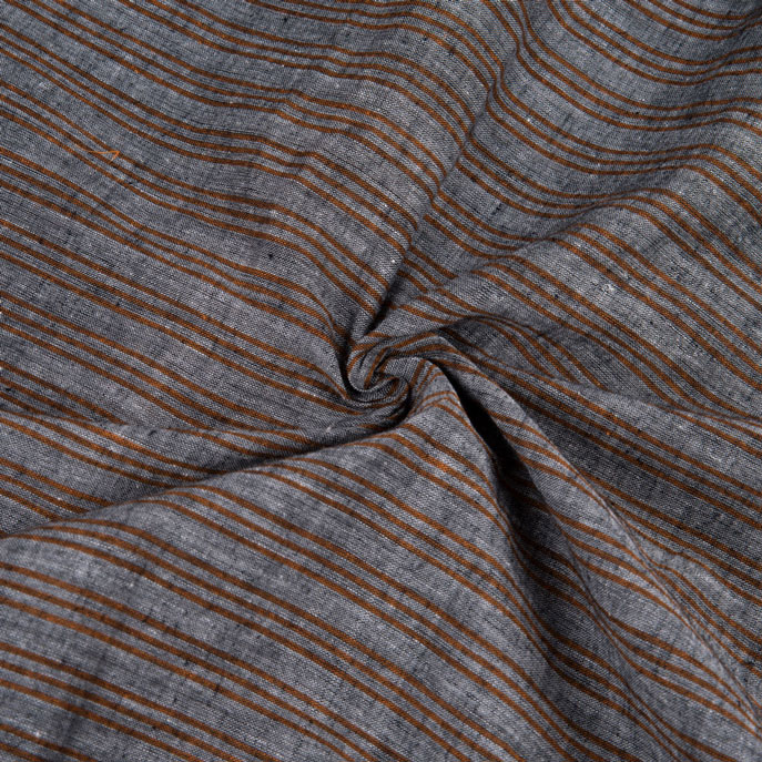 Stripe Grey Pure Cotton 67 GSM Handwoven Fabric