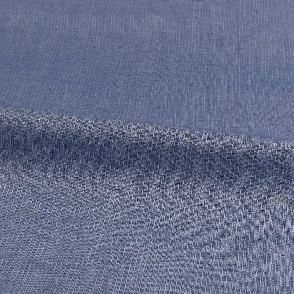 STRIPE SKY BLUE PURE COTTON 95 GSM HANDWOVEN FABRIC