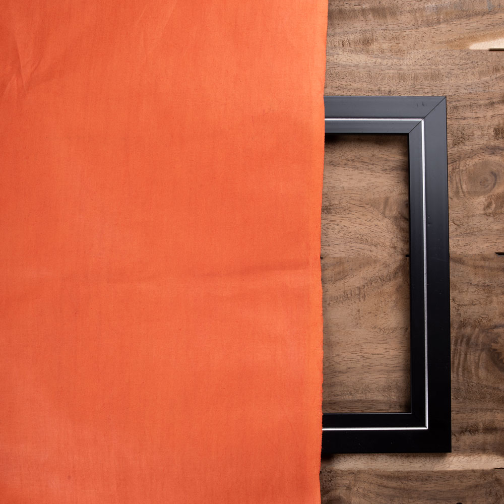 PLAIN ORANGE PURE COTTON 114 GSM HANDWOVEN FABRIC