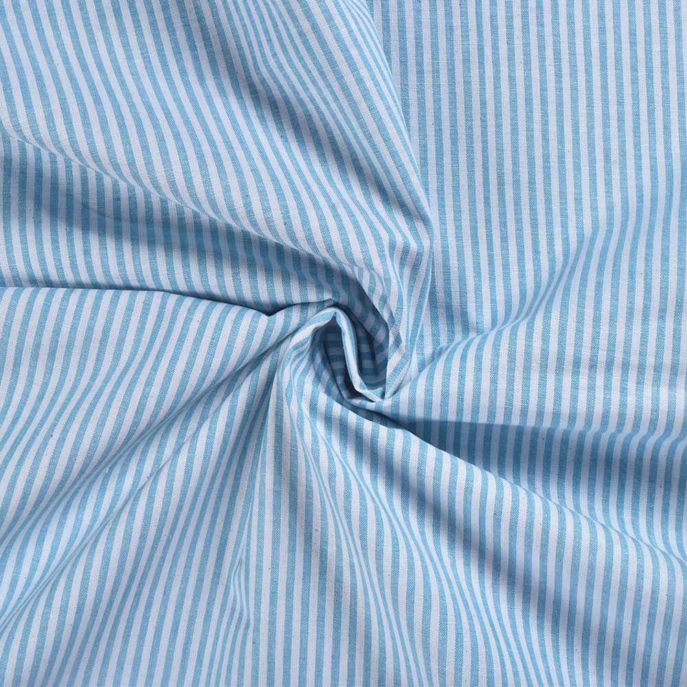 Stripe Blue Pure Cotton 120 GSM Handwoven Fabric