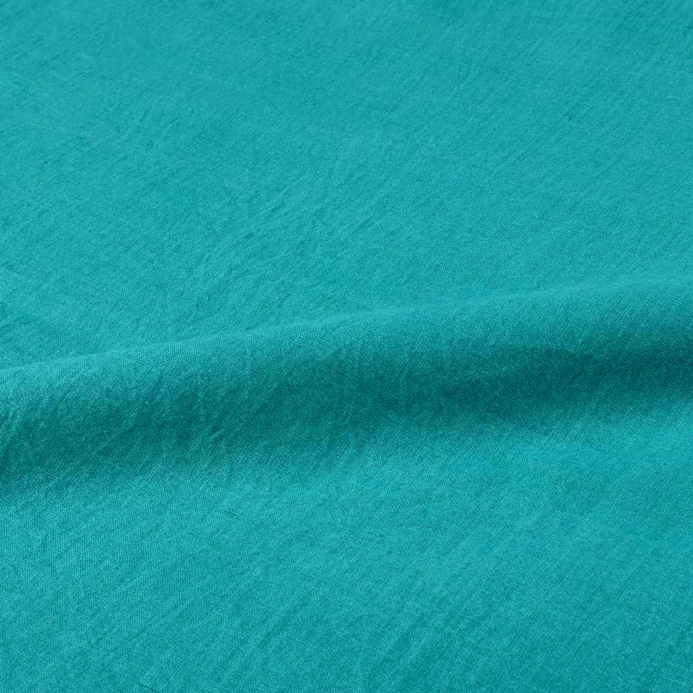 PLAIN TEAL KHADI COTTON 65 GSM HANDWOVEN FABRIC