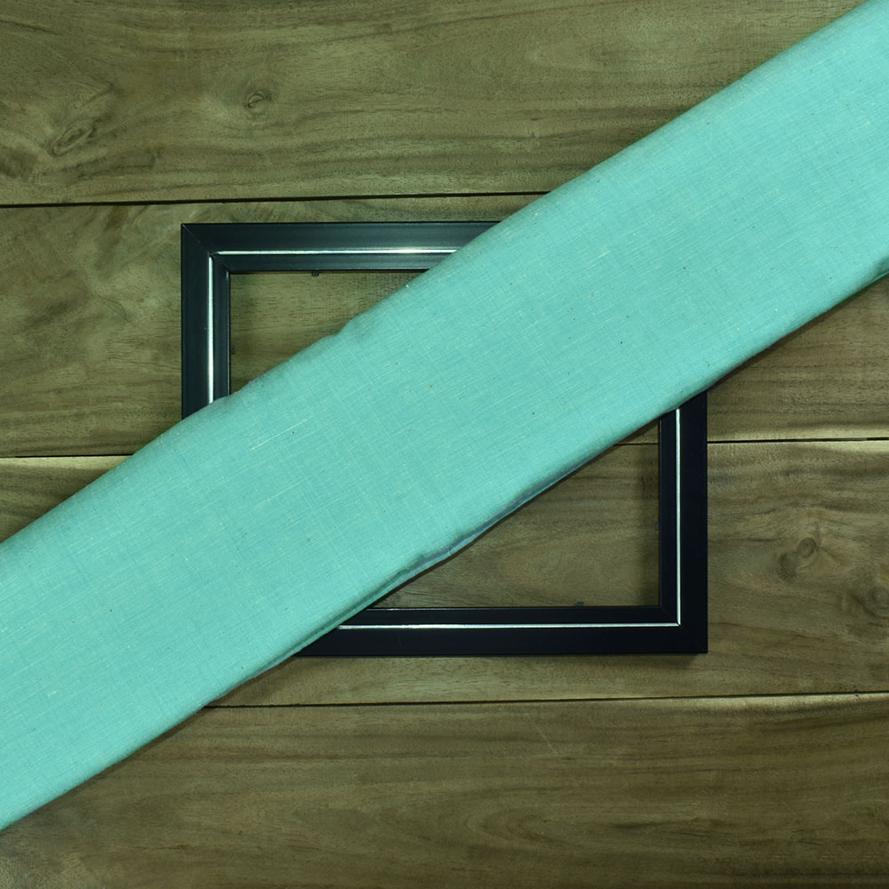 CHAMBRAY TEAL KHADI COTTON 92 GSM HANDWOVEN FABRIC
