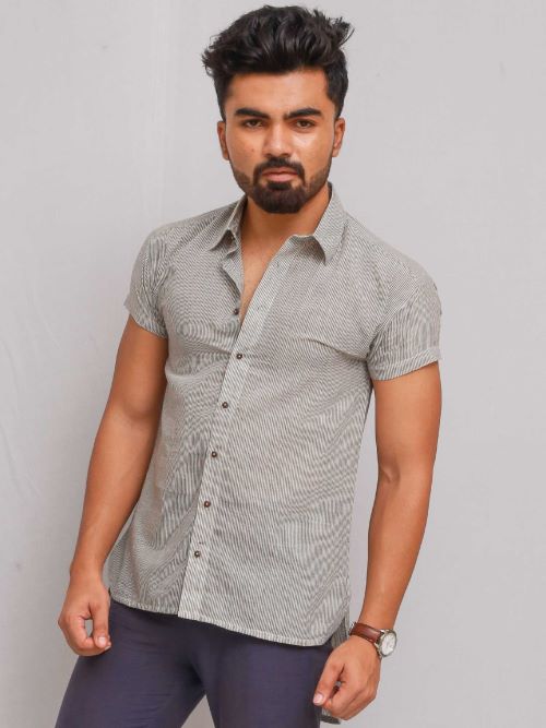 Unisex High Low Shirt | Black & White Stripe