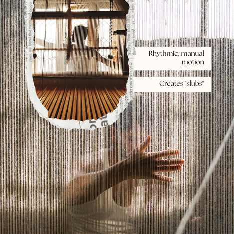 Close-up of handspun Khadi yarn showing preserved fiber air pockets and natural texture