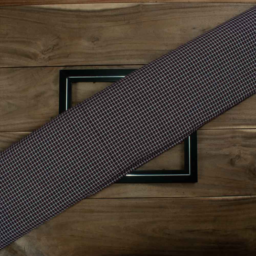 Check Brown White Pure Cotton 105 GSM Handwoven Fabric