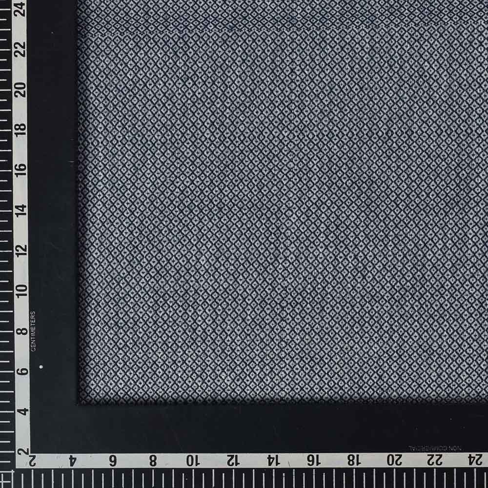 WHITE BLUE DIAMOND TWILL PURE COTTON 125 GSM HANDWOVEN FABRIC