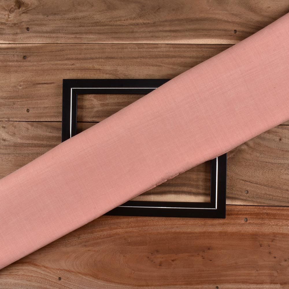 Chambray Pink Khadi Cotton 92 GSM Handwoven Fabric