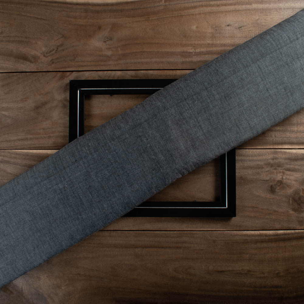 Chambray Grey Pure Cotton 100 GSM Handwoven Fabric 63