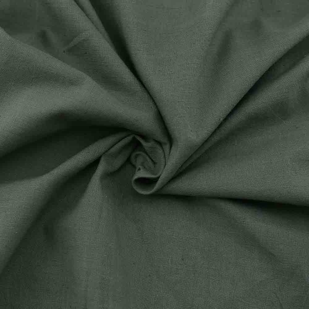 Plain Olive Green Pure Cotton 106 GSM Handwoven Fabric