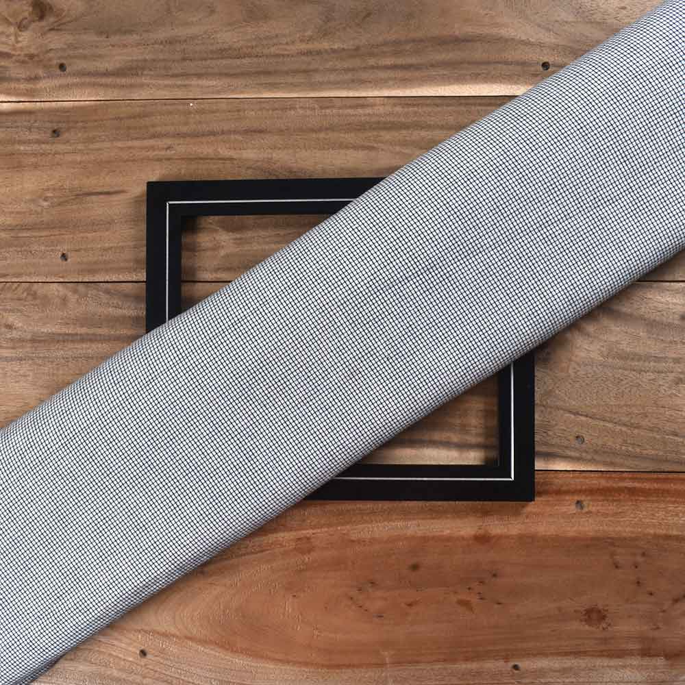 Check Black & White Pure Cotton 95 GSM Handwoven Fabric