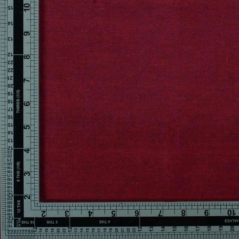 DENIM TWILL RED PURE COTTON 117 GSM HANDWOVEN FABRIC