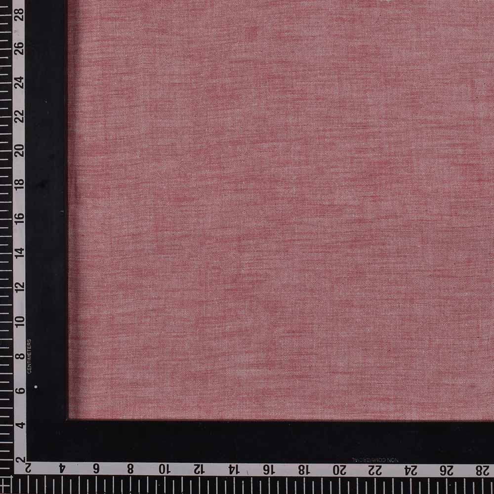 CHAMBRAY LIGHT RED KHADI COTTON 115 GSM HANDWOVEN FABRIC