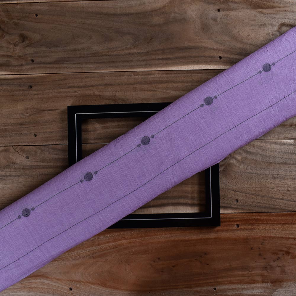 Geometric Purple Jamdani Pure Cotton 64 GSM Handwoven Fabric