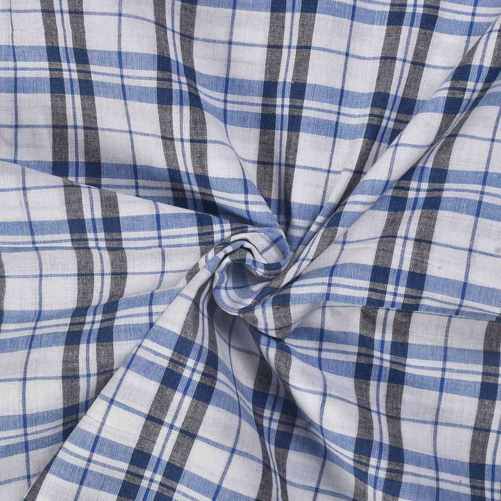 Check Multicolor Pure Cotton 98 GSM Handwoven Fabric 417