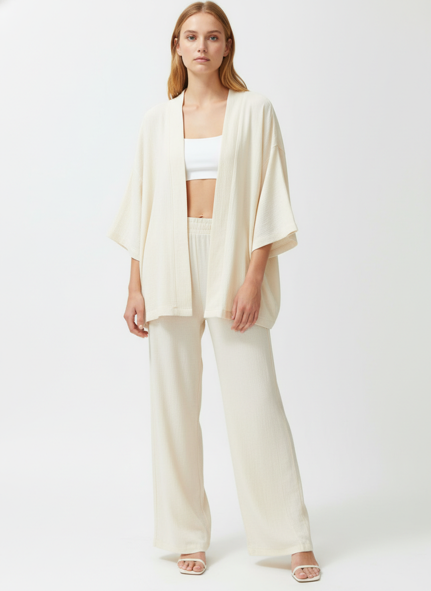 Open Back Shirt & Flared Pants Co-ord Set