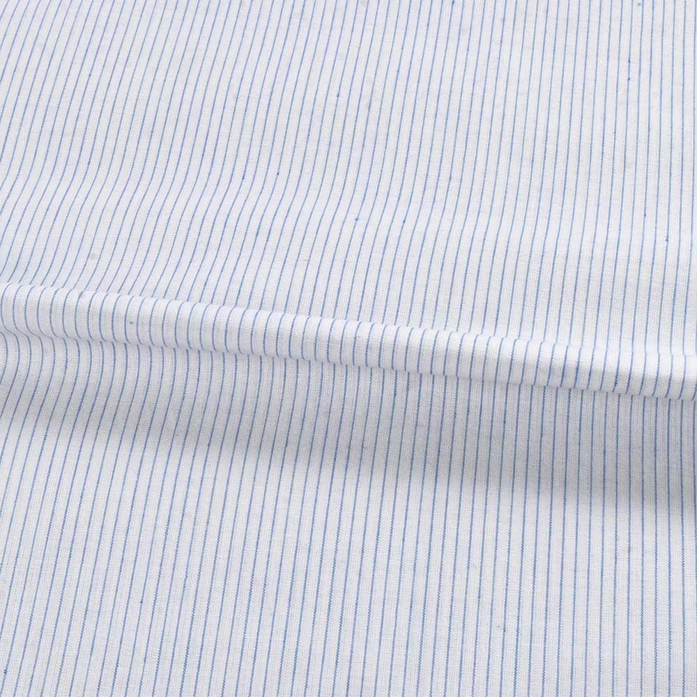 PINSTRIPE BLUE & WHITE PURE COTTON 70 GSM HANDWOVEN FABRIC