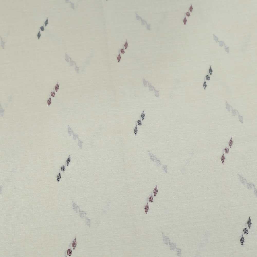 GEOMETRIC CREAM JAMDANI PURE COTTON 55 GSM FABRIC 94